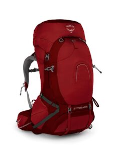 osprey atmos ag 65 backpack, rigby red, small