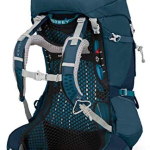 Osprey Aura AG 50L Women's Backpacking Backpack, Challenger Blue, X-Small