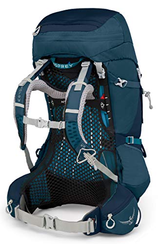 Osprey Aura AG 50L Women's Backpacking Backpack, Challenger Blue, X-Small