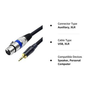 Disino XLR to 3.5mm (1/8 inch) Stereo Microphone Cable for Camcorders, DSLR Cameras, Computer Recording Device and More - 1.6ft/50cm