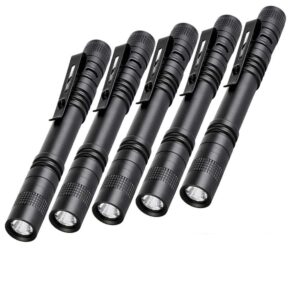 tileon pen flashlight,5pcs led pen light flashlights with clip,500 lumen mini pocket medical penlight inspection flashlight