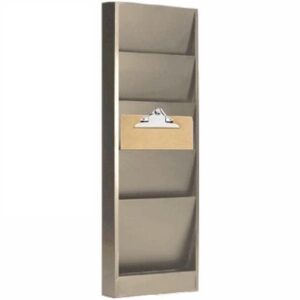 steel wall mounted clipboard holder,/ organizer rack falcon model 204, 4 pocket-almond