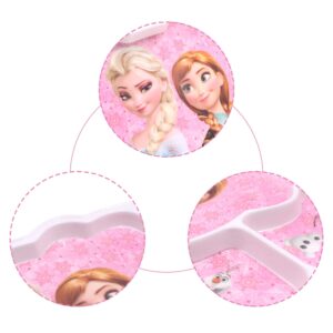 FINEX - Set of 3 - Pink Frozen Princess Elsa and Anna Mealtime Dinner Meal Dishes Feeding set - Food Grade Set with plate spoon and fork