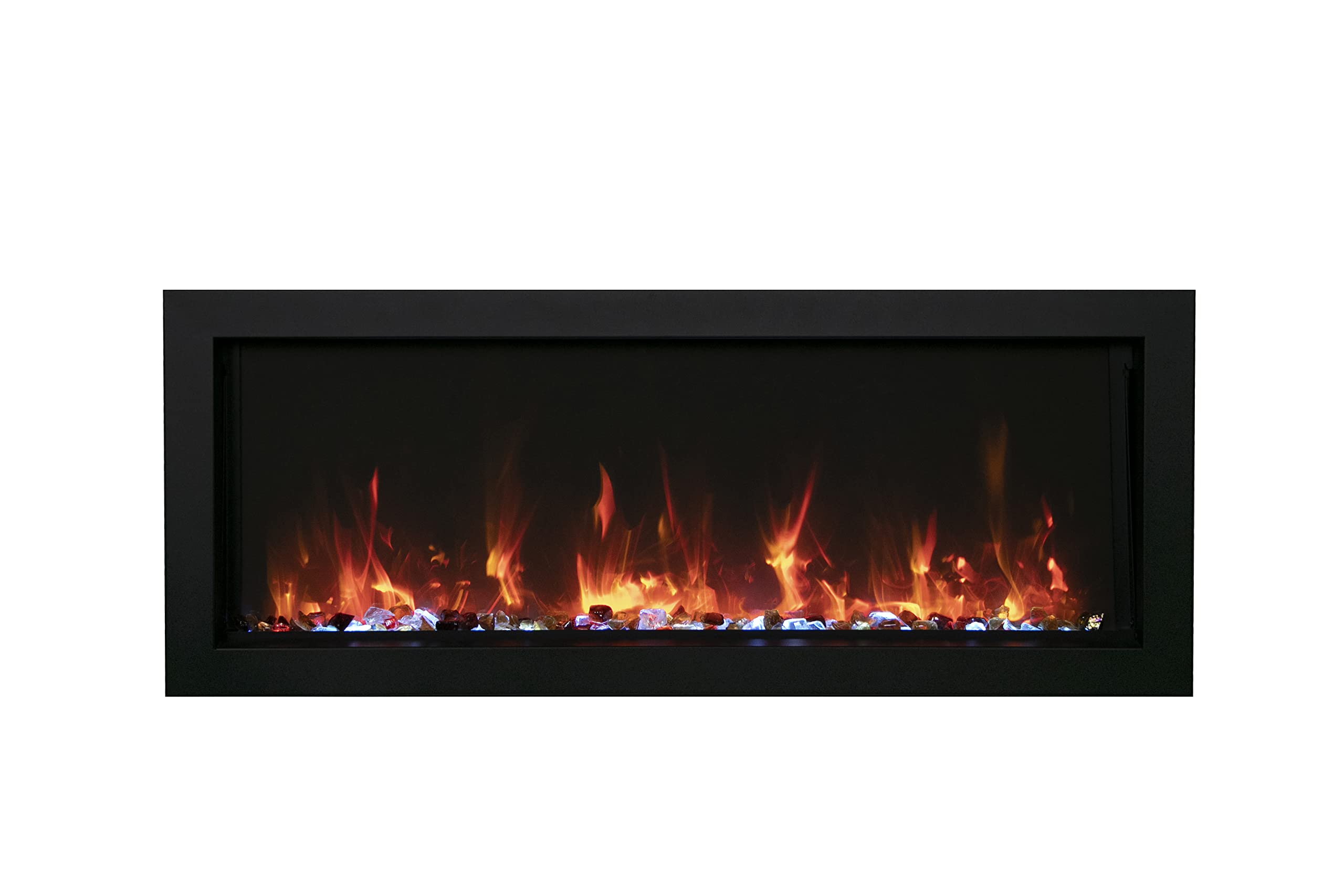 Amantii Panorama Indoor/Outdoor Extra Slim Built In Electric Fireplace (BI-50-XTRASLIM), 50-Inch