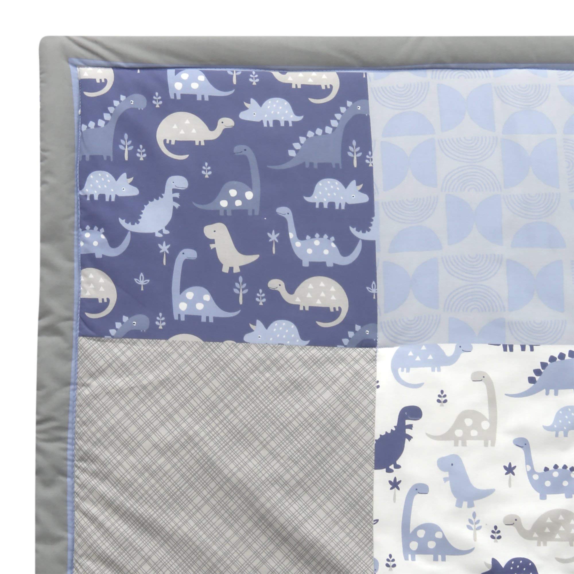 Bedtime Originals Roar Dinosaur 3 Piece Crib Bedding Set, Blue/Gray, ‎44x1x35 Inch