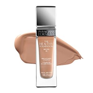 physicians formula the healthy foundation ln3 | hydrating liquid, natural finish, spf 20 | dermatologist tested, clinicially tested