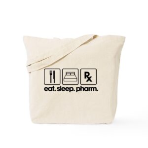 cafepress eat sleep pharm tote bag natural canvas tote bag, reusable shopping bag