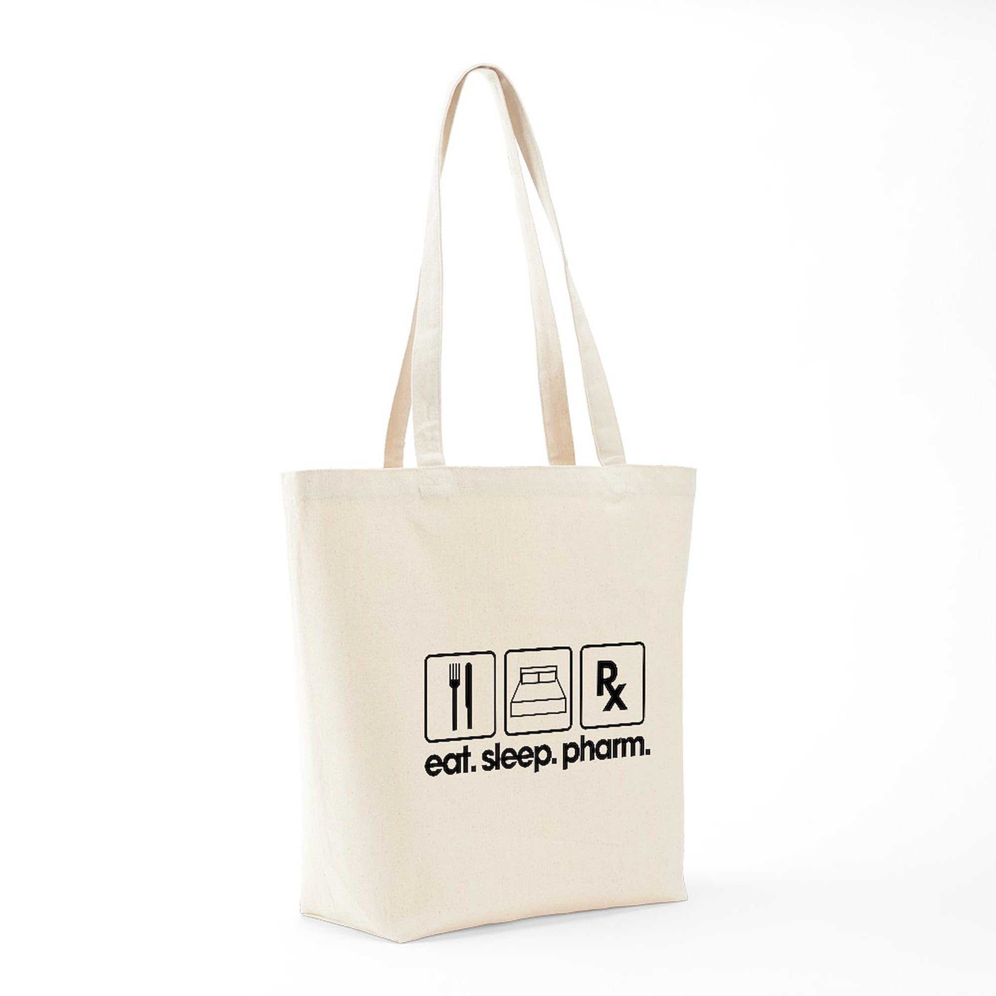 CafePress Eat Sleep Pharm Tote Bag Natural Canvas Tote Bag, Reusable Shopping Bag