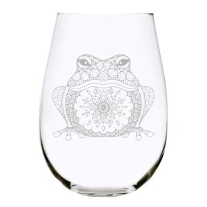 frog stemless wine glass, 17 oz