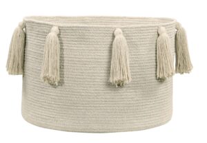lorena canals - decorative basket for home storage, nursery, living room, play area, kids' room and much more. handmade with 100% natural cotton and non-toxic dyes. natural. dimensions: 1' x Ø 1' 6''.