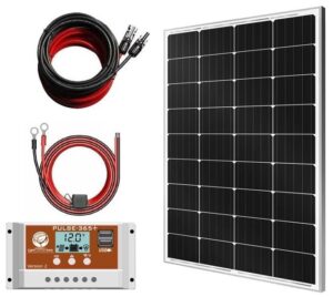 lightcatcher-solar 100 watt solar panel kit, polycrystalline solar panel and pwm charge controller