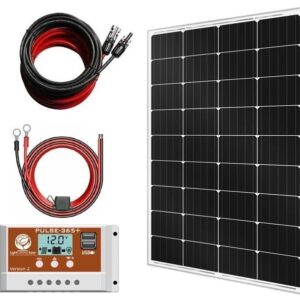LightCatcher-Solar 100 Watt Solar Panel Kit, Polycrystalline Solar Panel and PWM Charge Controller