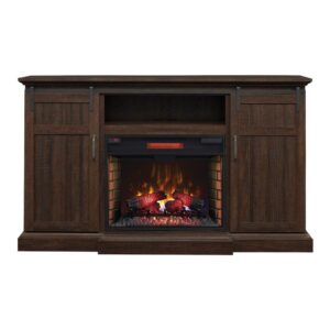 classicflame manning infrared electric fireplace entertainment center, saw cut espresso - 28mm9954-pd01