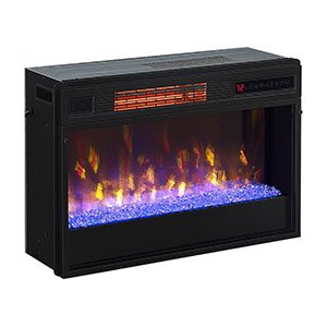 classicflame 26" 3d spectrafire plus infrared fireplace insert with glass - black, 26ii342fgt