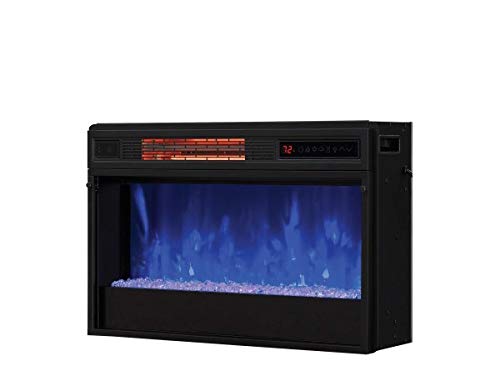 ClassicFlame 26" 3D SpectraFire Plus Infrared Fireplace Insert with Glass - Black, 26II342FGT