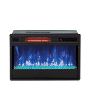 ClassicFlame 26" 3D SpectraFire Plus Infrared Fireplace Insert with Glass - Black, 26II342FGT