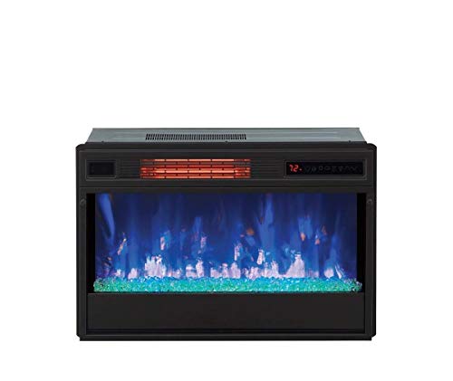 ClassicFlame 26" 3D SpectraFire Plus Infrared Fireplace Insert with Glass - Black, 26II342FGT