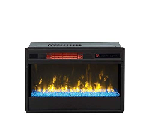 ClassicFlame 26" 3D SpectraFire Plus Infrared Fireplace Insert with Glass - Black, 26II342FGT