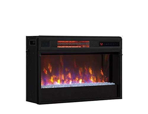 ClassicFlame 26" 3D SpectraFire Plus Infrared Fireplace Insert with Glass - Black, 26II342FGT