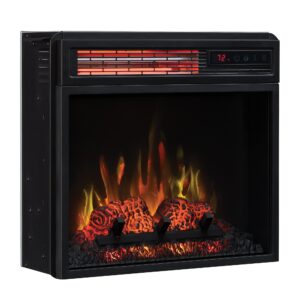 classicflame 18" infrared quartz electric fireplace insert with safer plug, black