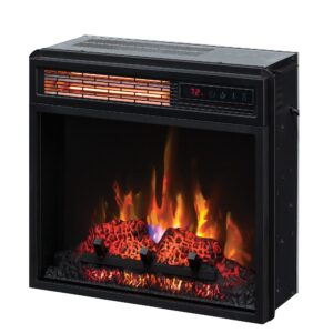 ClassicFlame 18" Infrared Quartz Electric Fireplace Insert with Safer Plug, Black