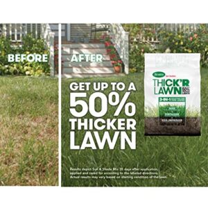 Scotts Turf Builder THICK'R LAWN Grass Seed, Fertilizer, and Soil Improver for Sun & Shade, 1,200 sq. ft., 12 lbs.