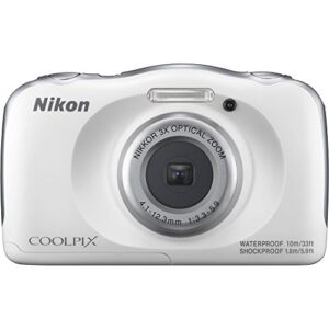 nikon coolpix w100 13.2mp 1080p digital camera w/ 3x zoom lens, wifi, snapbridge, white (26515b) - (renewed)