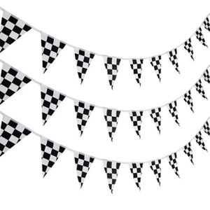 10 meters checkered pennant banner racing flag party flag banner accessory for race theme birthday party decoration
