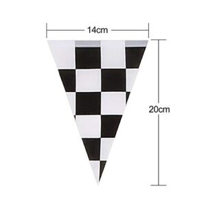 10 Meters Checkered Pennant Banner Racing Flag Party Flag Banner Accessory for Race Theme Birthday Party Decoration