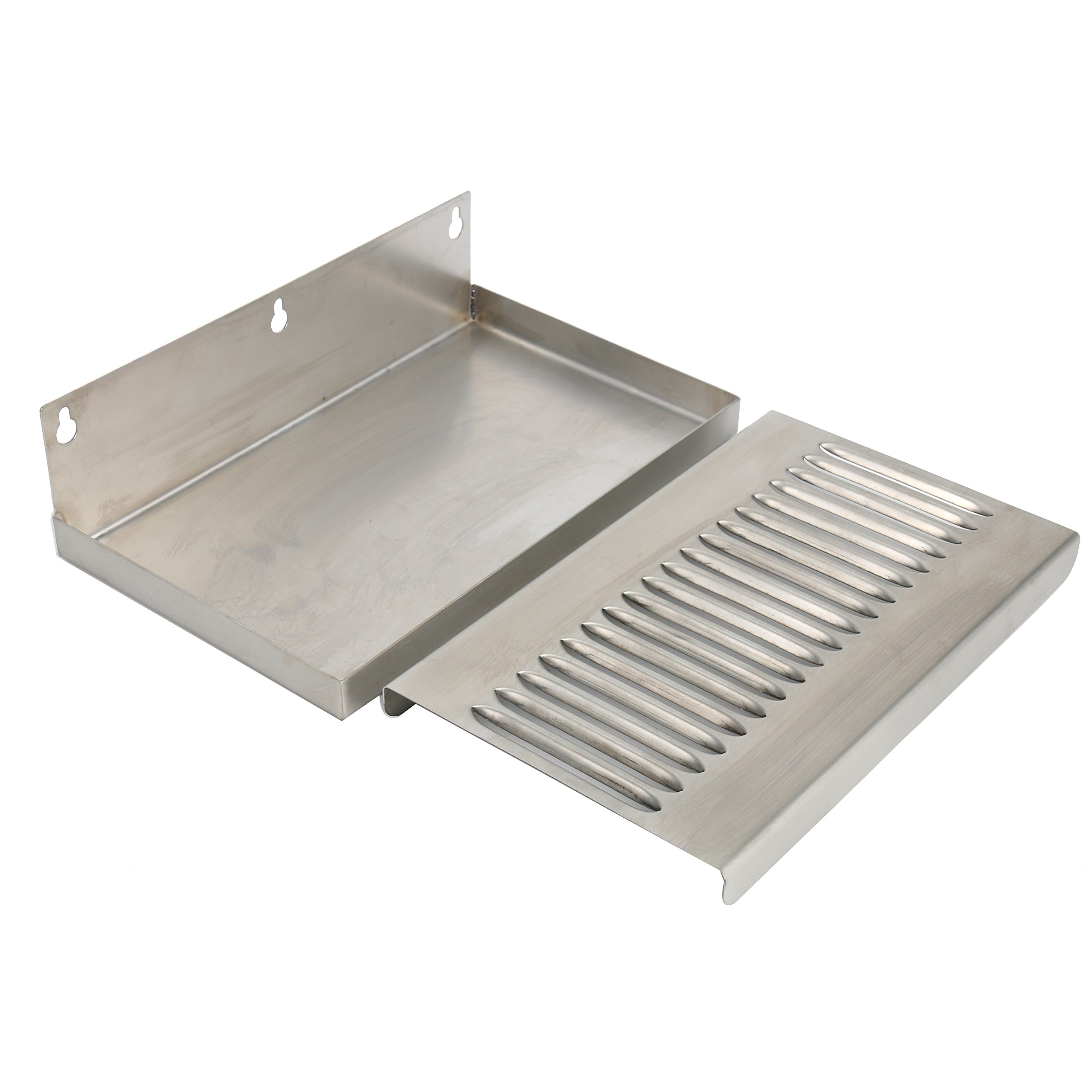 YaeBrew 10 Inch Draft Beer Wall Mount Drip Tray - Stainless Steel - No Drain