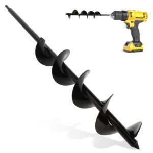 7penn garden plant flower bulb auger 3in x 24in rapid planter – post or umbrella hole digger for 3/8in hex drive drill