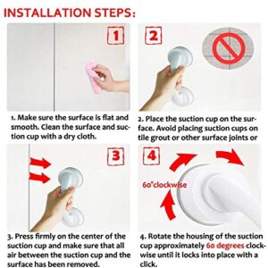 JanTeelGO Suction Grab Bar, Portable Suction Handle Bar Suction Grip Bar for Window Door Drawer Cabinet Mini Fridge Grab Puller (White)