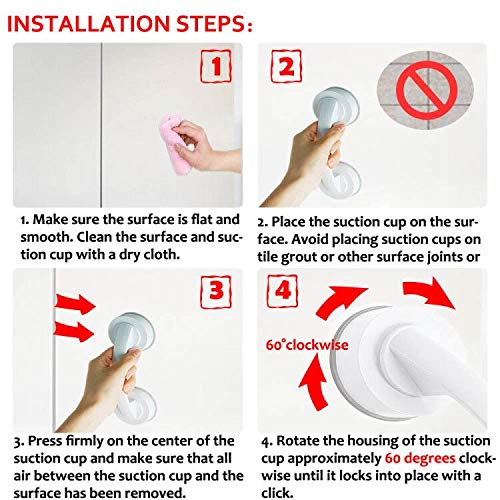 JanTeelGO Suction Grab Bar, Portable Suction Handle Bar Suction Grip Bar for Window Door Drawer Cabinet Mini Fridge Grab Puller (White)