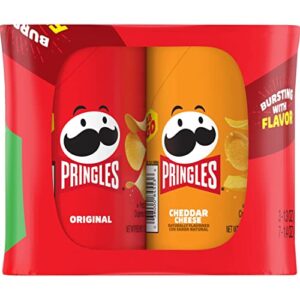 Pringles Potato Crisps Chips, Lunch Snacks, Office and Kids Snacks, Grab N' Go Snack Pack, Variety Pack, 13.7oz Tray (10 Cans)