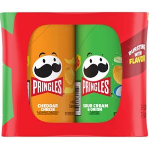 Pringles Potato Crisps Chips, Lunch Snacks, Office and Kids Snacks, Grab N' Go Snack Pack, Variety Pack, 13.7oz Tray (10 Cans)