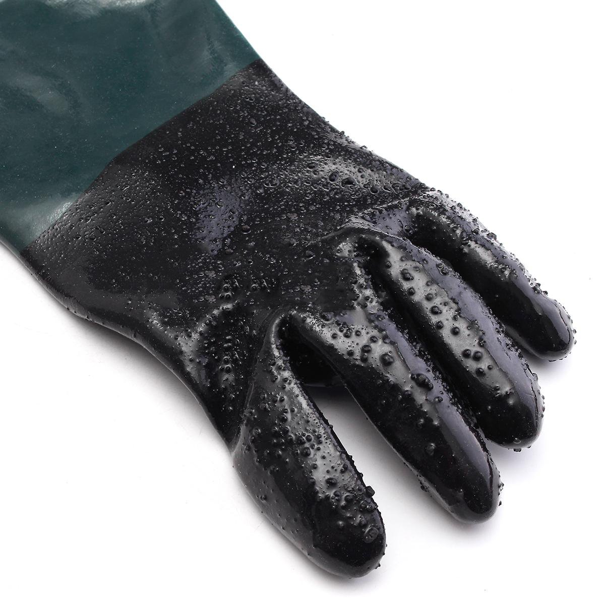 Jewboer 23.6" Rubber Sandblast Cabinet Gloves,Sandblasting Sand Blaster Gloves for Sandblaster Blast Abrasive Cabinet