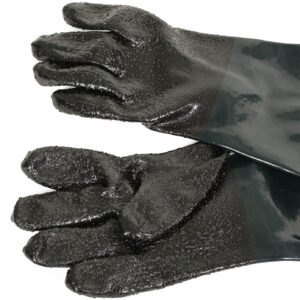 Jewboer 23.6" Rubber Sandblast Cabinet Gloves,Sandblasting Sand Blaster Gloves for Sandblaster Blast Abrasive Cabinet