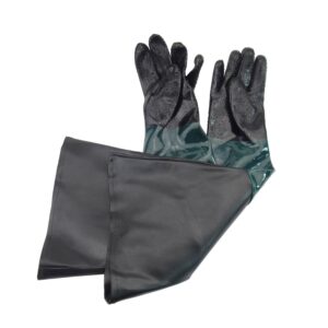 Jewboer 23.6" Rubber Sandblast Cabinet Gloves,Sandblasting Sand Blaster Gloves for Sandblaster Blast Abrasive Cabinet