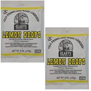 claeys old fashioned hard candies lemon drops 6 oz pack of 2