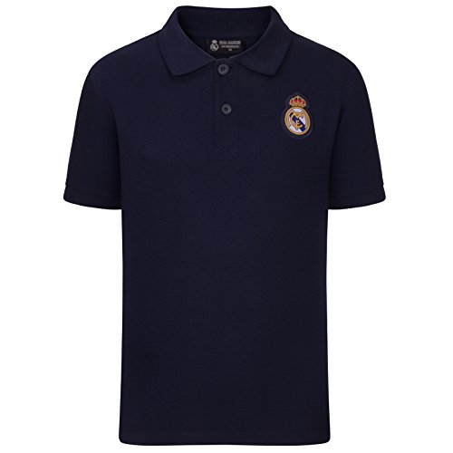 Real Madrid Official Soccer Gift Boys Crest Polo Shirt Navy 8 Years