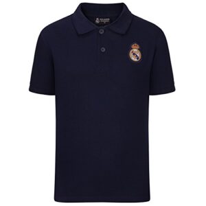 Real Madrid Official Soccer Gift Boys Crest Polo Shirt Navy 8 Years