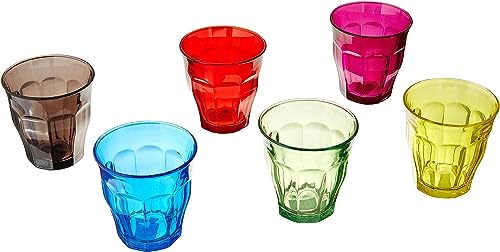 Duralex Picardie 25 Cl Glass Tumbler, 6 Count (Pack of 1), Multicolor