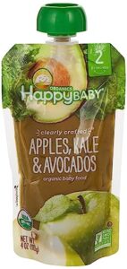 happy baby apple kale avocado, 4 oz pouch