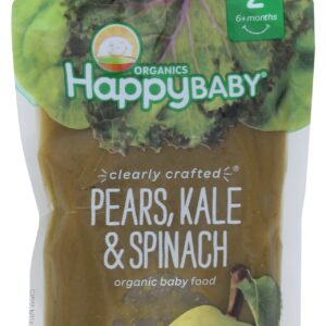 Happy Baby Pears Kale and Spinach Organic Baby Food, 4 Oz Pouch