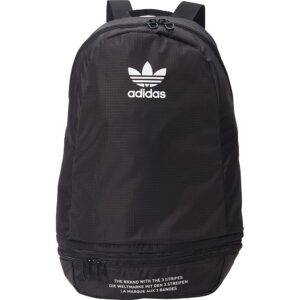 adidas originals originals packable two-way backpack, black/white, one size