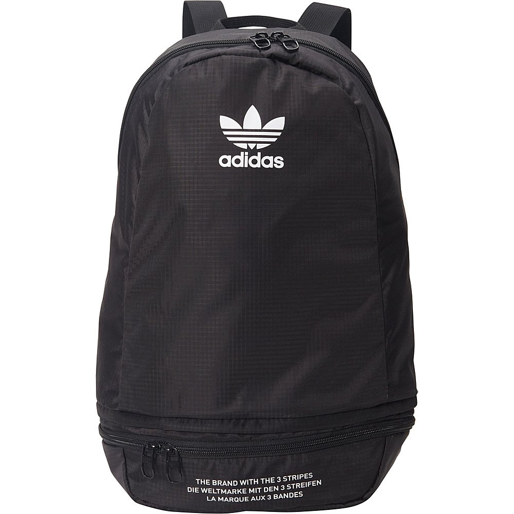 adidas Originals Originals Packable Two-Way Backpack, Black/White, One Size