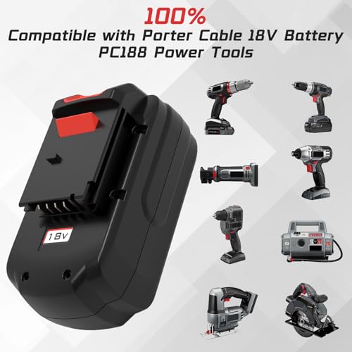 4.5Ah PC18B Replacement Battery for Porter Cable 18V Battery Ni-Mh, Compatible with Porter Cable 18-Volt PC18B-2 PCC489N PCMVC PCXMVC Cordless Tools Batteries 2 Packs