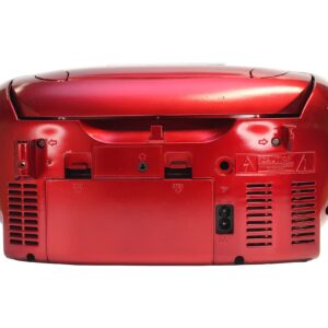 GPO PCD299 Portable Retro Boombox CD, Radio and Cassette Player Mains/Battery Powered - Red