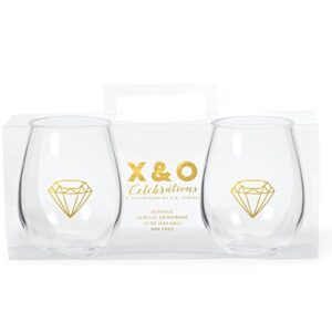 X&O Paper Goods QWG2-20864 Double Stemless Wine, Odyssey