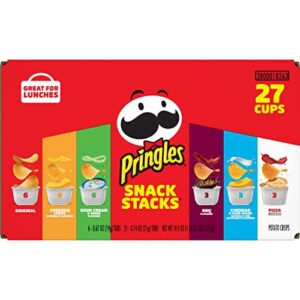 Pringles Potato Crisps Chips, Snack Stacks, Lunch Snacks, Office and Kids Snacks, Variety Pack (27 Cups)